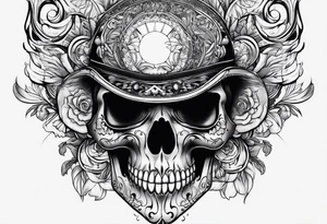 eye with skull tattoo idea