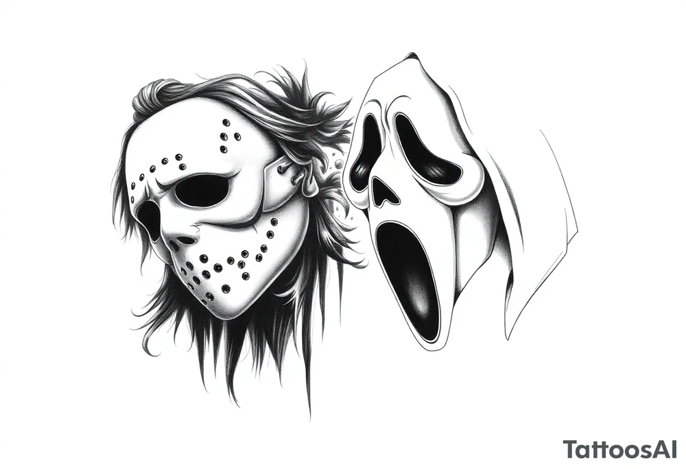 Jason & scream mask tattoo idea