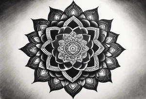 anahata, merkaba, mandala, geometric, cosmic tattoo idea