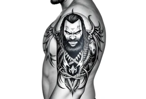 Bray Wyatt the Fiend center piece with tribal surrounding covering up old tattoo tattoo idea