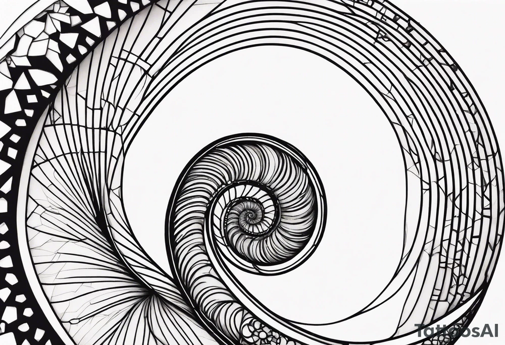 geometric nautilus tattoo simple tattoo idea