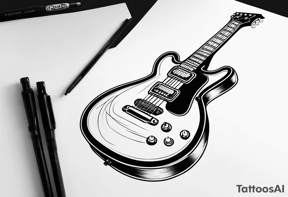 Eléctric guitar sound tattoo idea