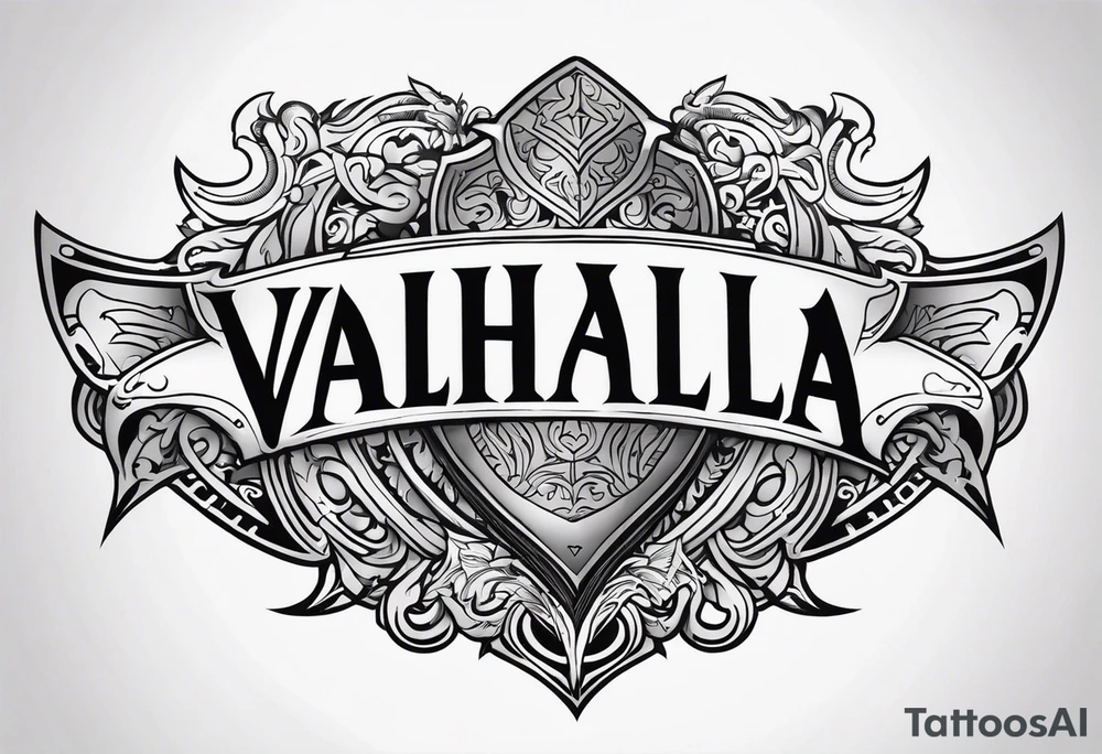 Valhalla sword shield tattoo idea