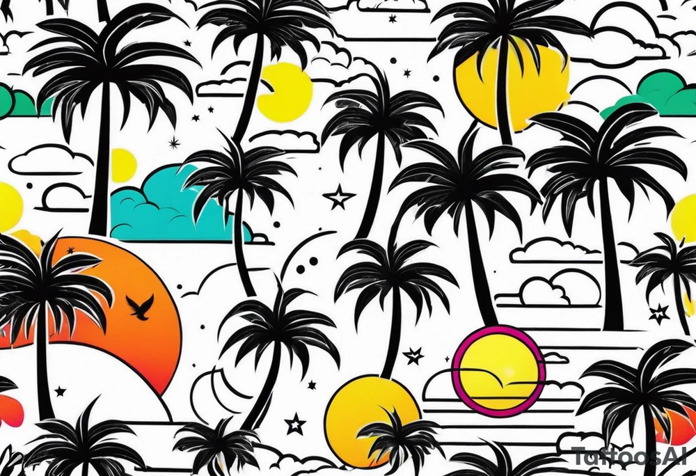 Palm trees, money tattoo idea