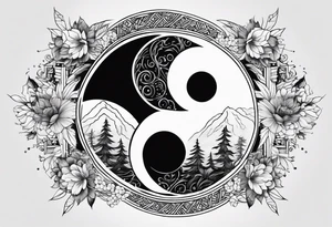 Ying yang with karpa tattoo idea