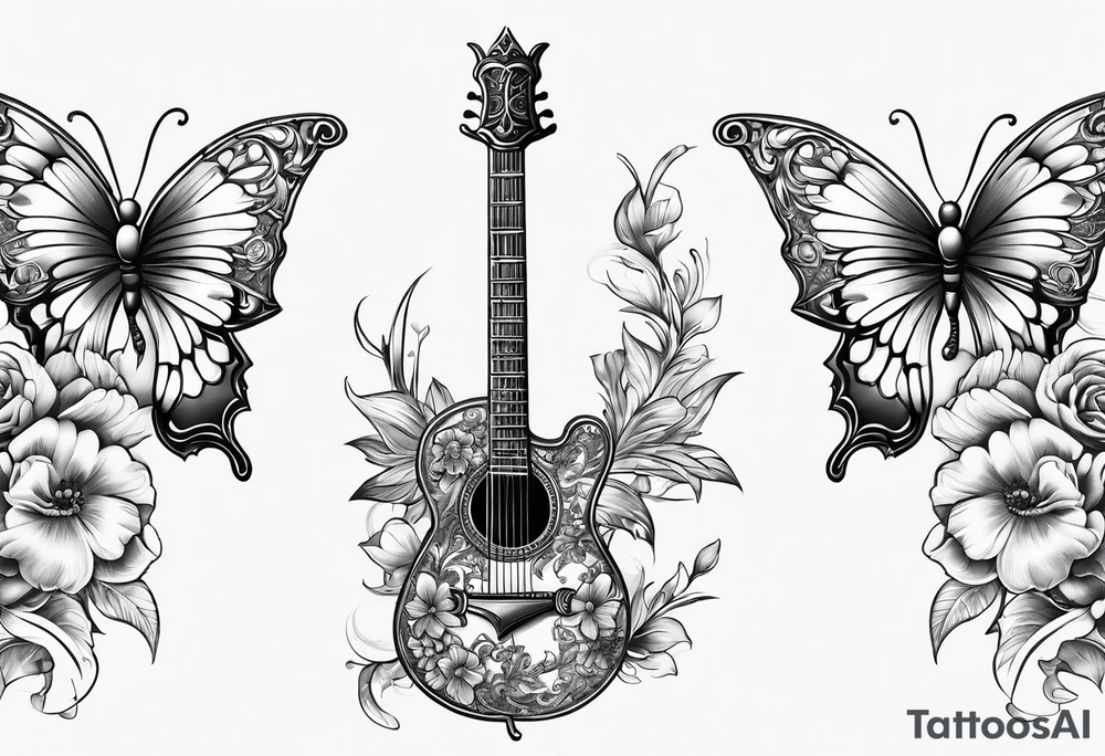 Sword with flowers wrapped around the sword. Also a butterfly tattoo idea Sword with flowers wrapped around the sword. Also a butterfly tattoo idea