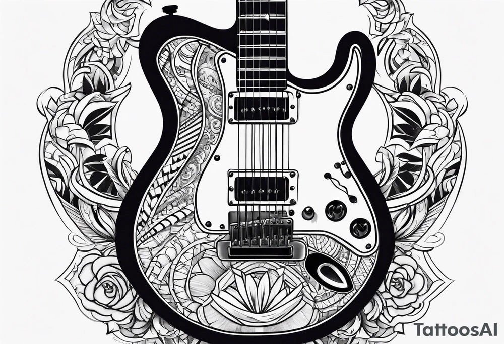Electric guitar tattoo idea
