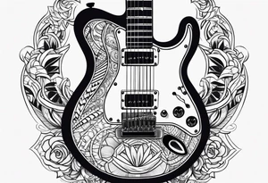 Electric guitar tattoo idea