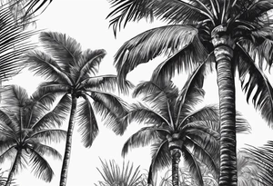 tree palm but swap leaves with palms tattoo idea