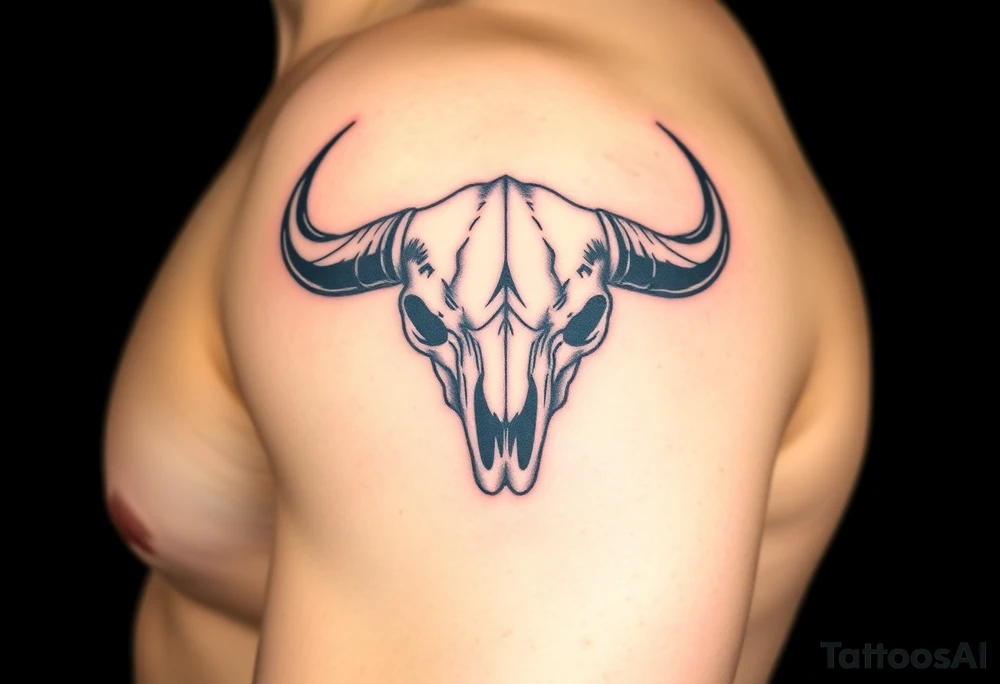 Buffalo or bison skull tattoo tattoo idea