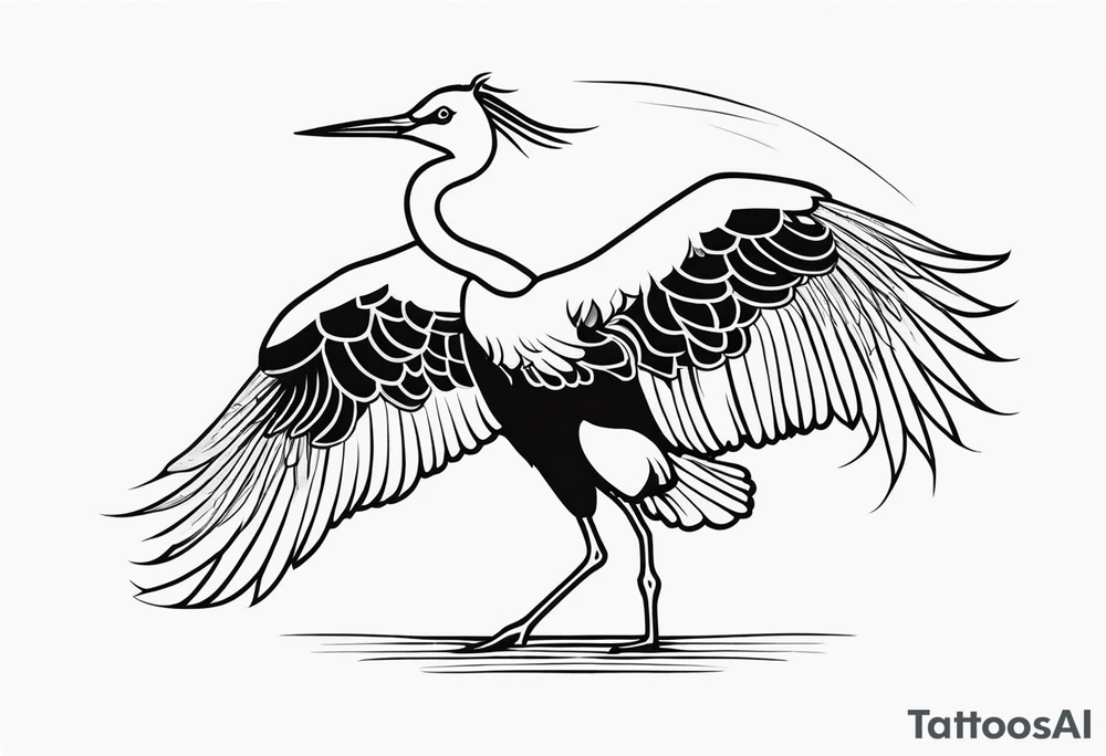 Japanese crane tattoo idea