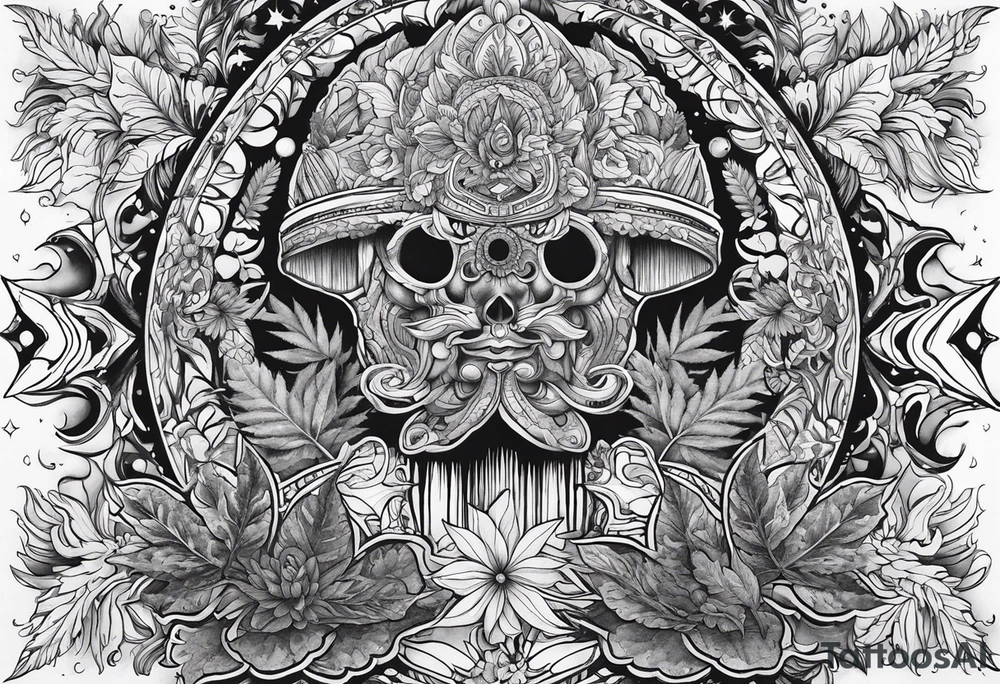 Marijuana and Psychedelic inspired tattoo tattoo idea