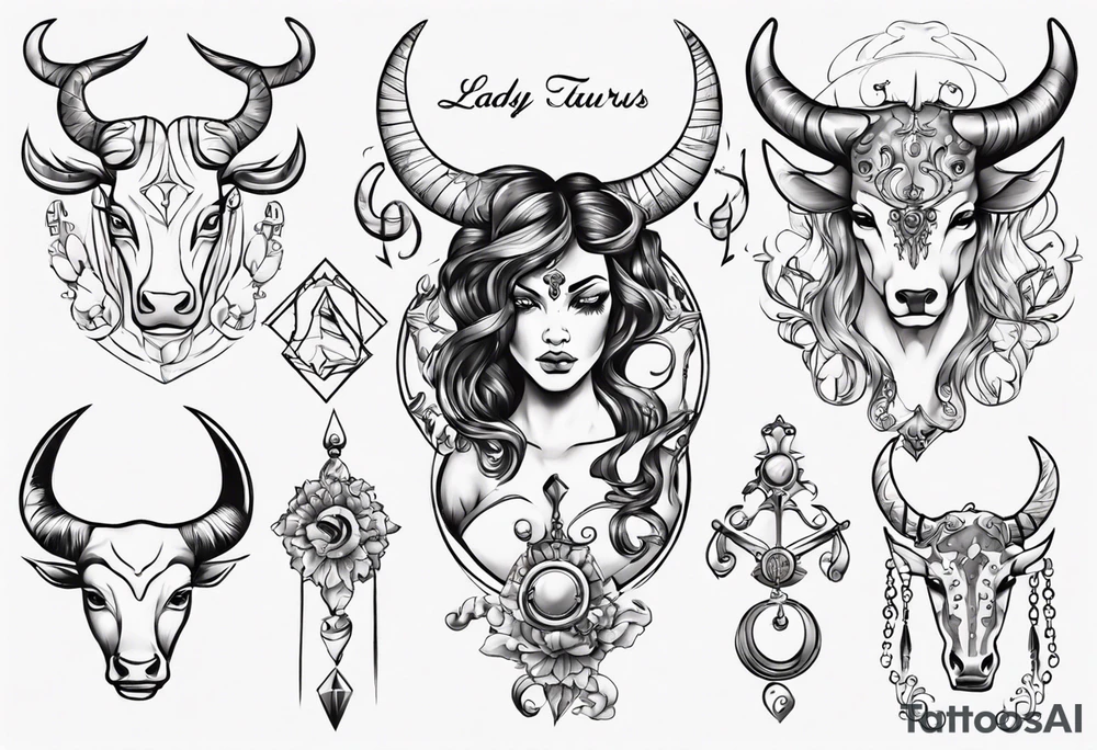 lady taurus tattoo idea