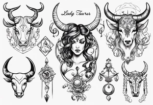 lady taurus tattoo idea
