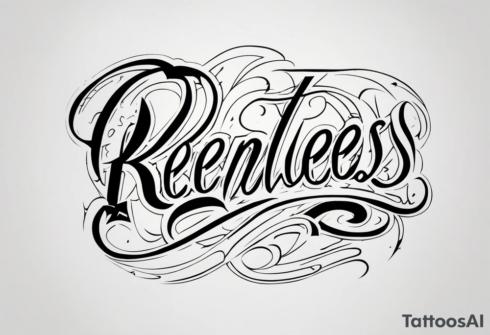 lettering only of the word relentless tattoo idea