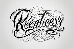 lettering only of the word relentless tattoo idea