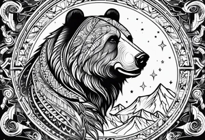 Cosmic bear tattoo idea