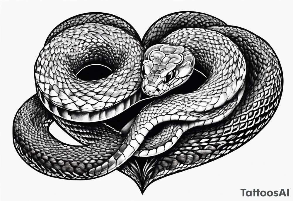 Snake squeezing a heart tattoo idea