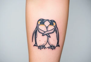Penguins hugging tattoo idea