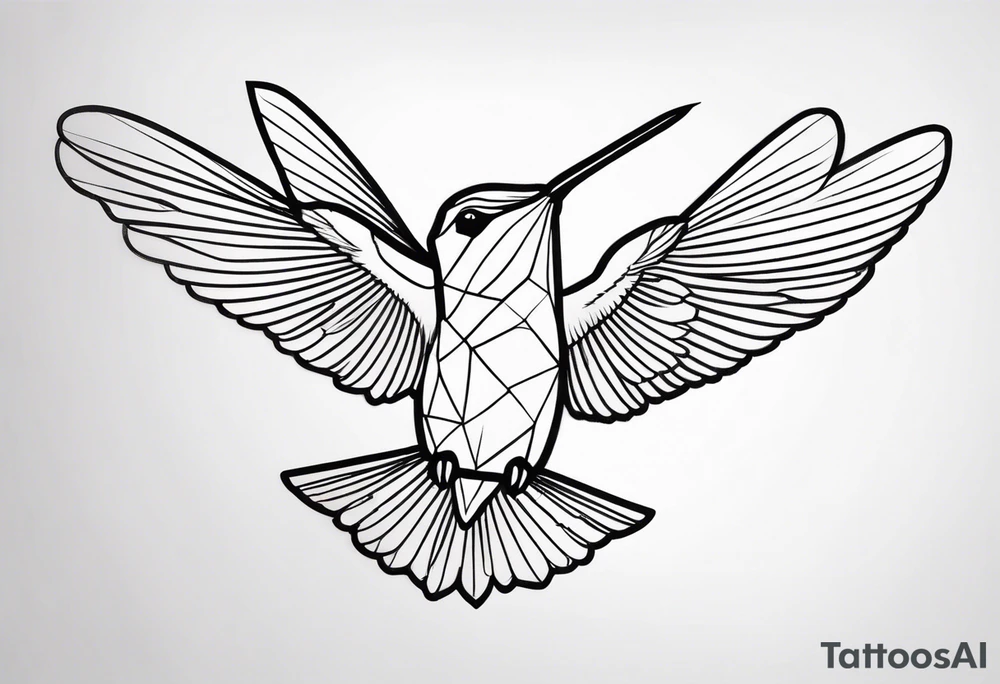 Small fine line hummingbird tattoo idea
