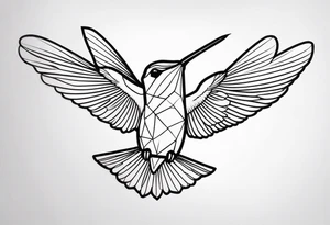 Small fine line hummingbird tattoo idea
