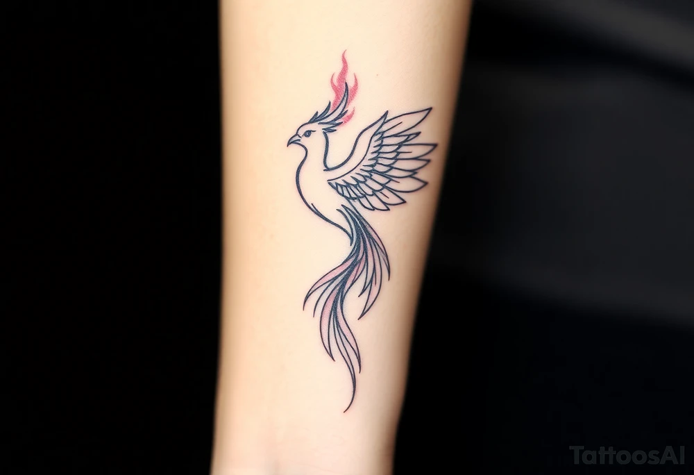 Phoenix with fire from ashes tattoo idea