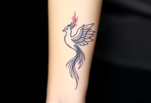 Phoenix with fire from ashes tattoo idea