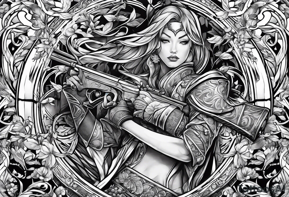 dance of blade and pistol tattoo idea