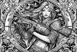 dance of blade and pistol tattoo idea