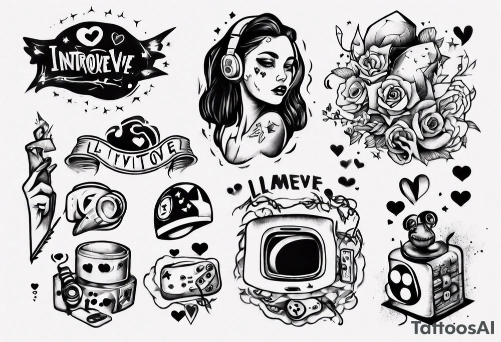 Love, introvert, gaming tattoo idea