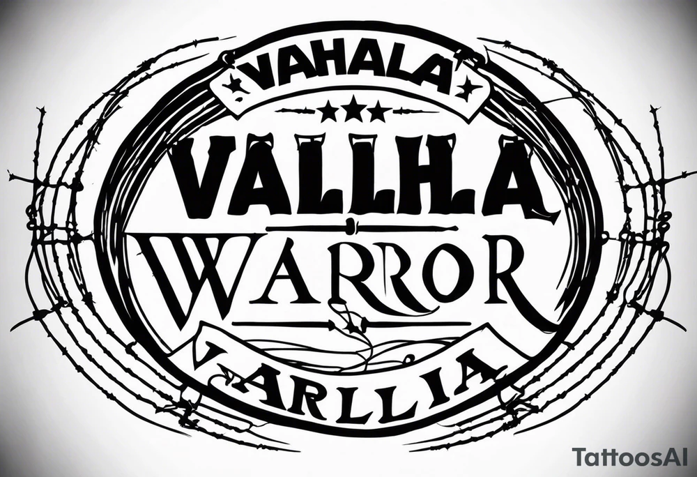Wounded warrior valhalla barb wire prison tattoo idea