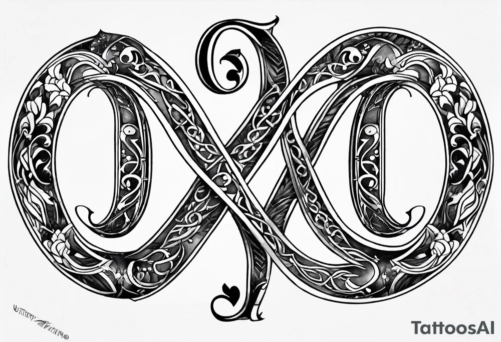 Infinity symbol with a letter B and 2 letter J’s tattoo idea Infinity symbol with a letter B and 2 letter J’s tattoo idea