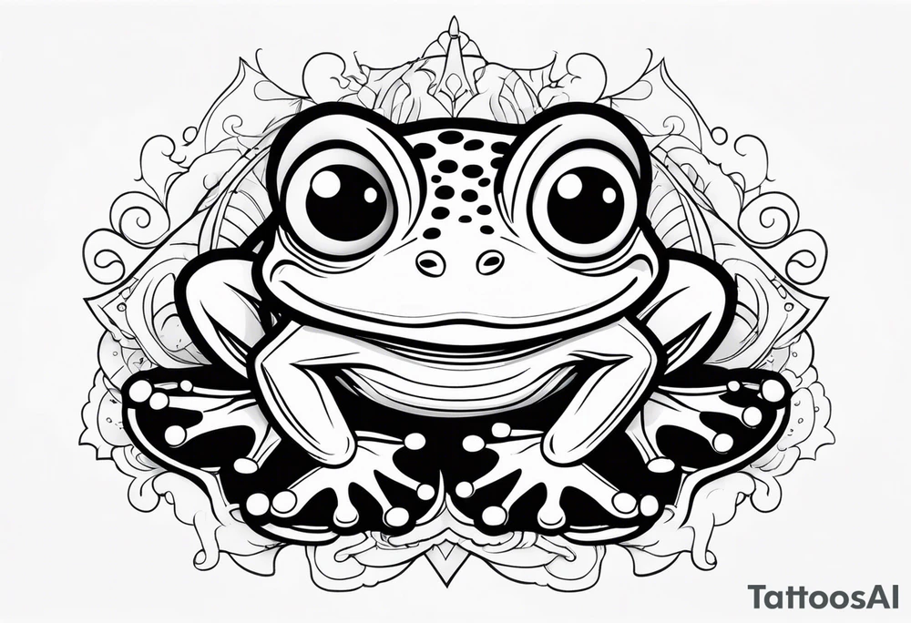 Funny frog tattoo idea