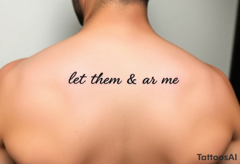 Small Fine line dainty cursive tattoo with the saying “let them & let me” tattoo idea