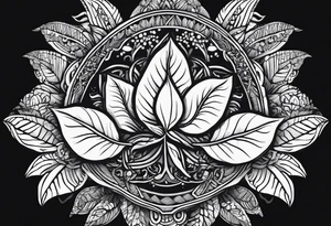 Ayahuasca with alocasia tattoo idea