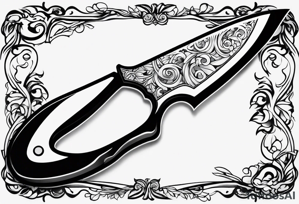 simple chef knife tattoo idea