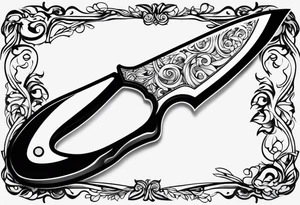 simple chef knife tattoo idea