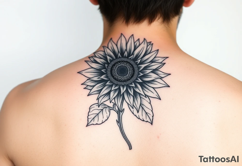 Sunflower quarter sleeve feminine tattoo idea