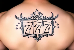 Western jackpot 777 slot with good font tattoo idea