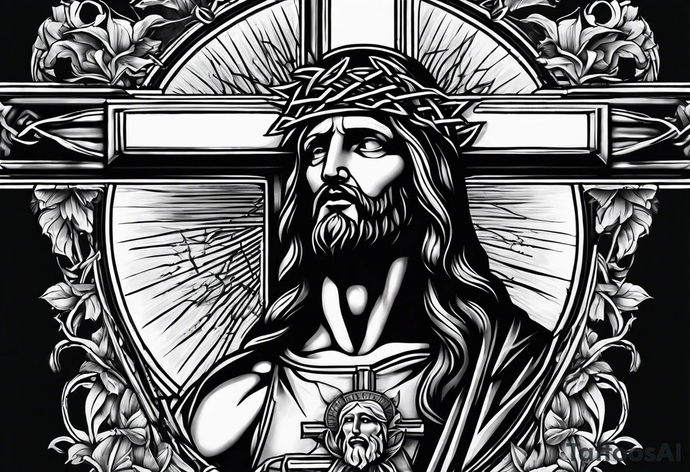 The passion, crucifixition and ressurection of jesus Christ tattoo idea