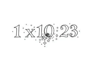 1x10^23 surrounded by cascade of stars and moon tattoo idea
