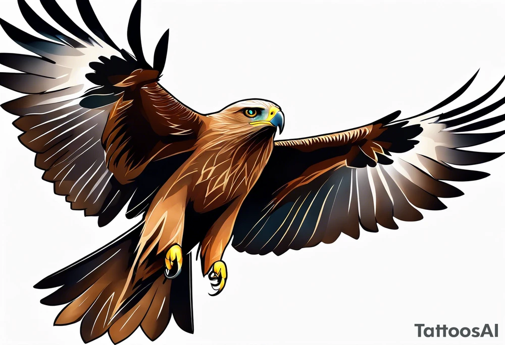 Black kite. Soft. Small. Child like. Environmental elements. Girly. tattoo idea