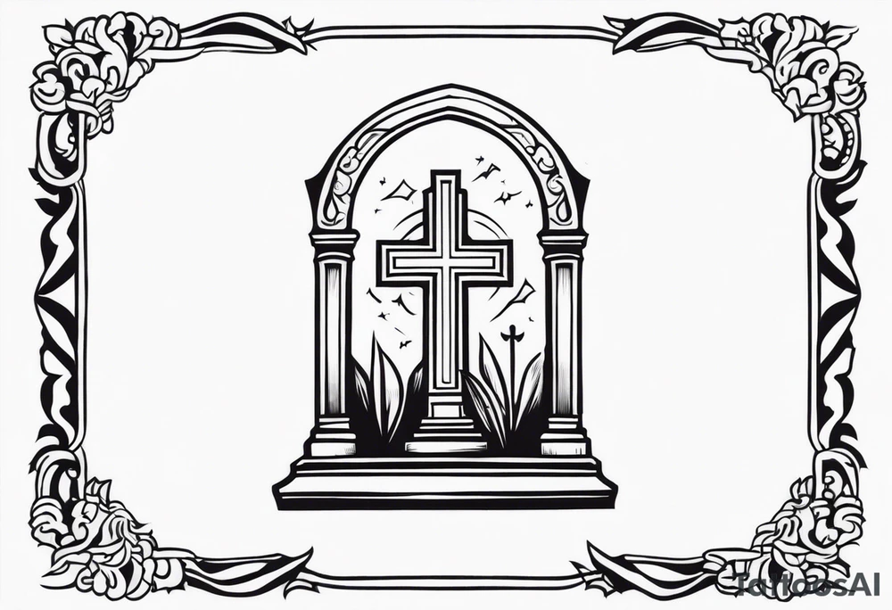 Tombstone tattoo design but no cross tattoo idea