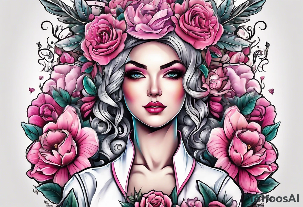 Flowers
Pink
Nurse tattoo idea