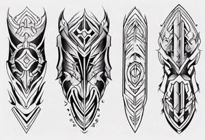 Leg armor symmetrical tattoo idea