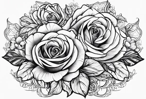 Birds and Roses head tattoo tattoo idea