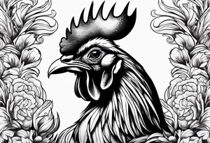Aggressive Rooster tattoo idea