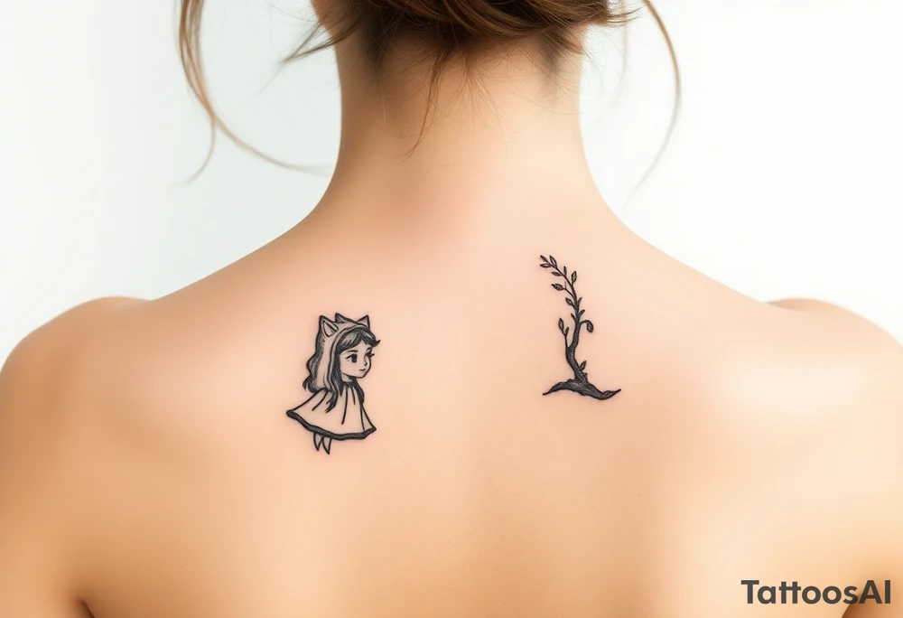 Little red riding hood nursery rhyme big bad wolf tattoo idea