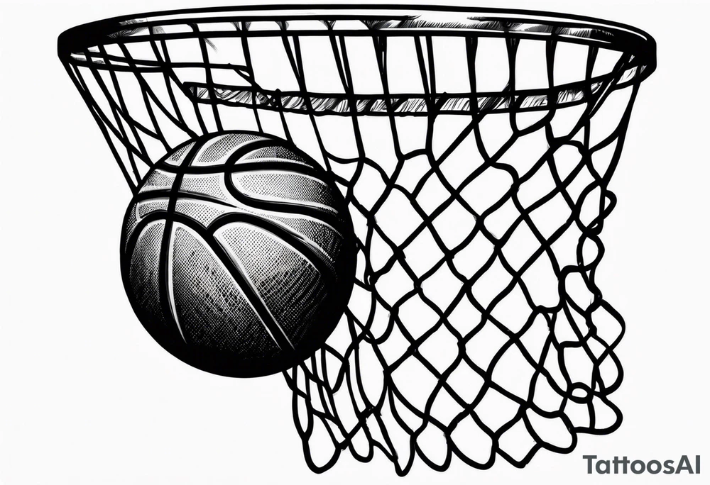 Basketball going through net tattoo idea