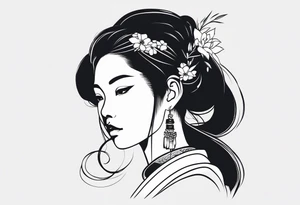 chinese girl tattoo idea